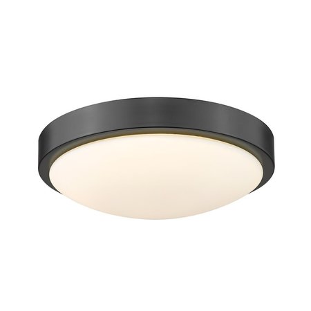 GOLDEN LIGHTING Gabi Flush Mount, Opal Glass - Matte Black 9128-FM10 BLK-OP